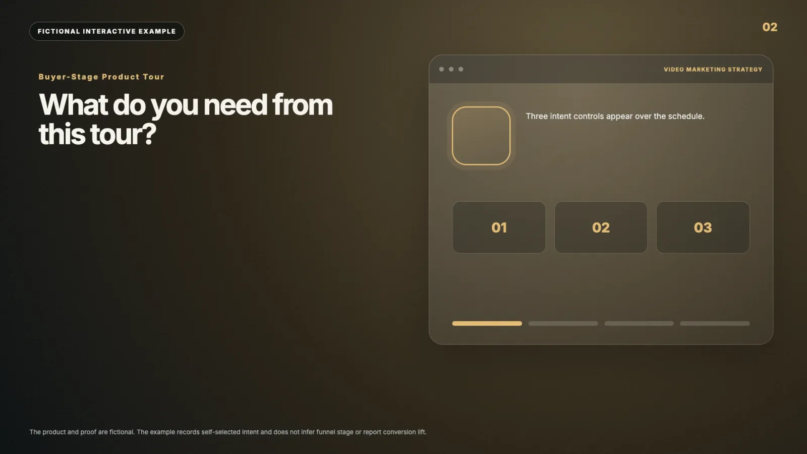 Buyer-Stage Product Tour interactive video example